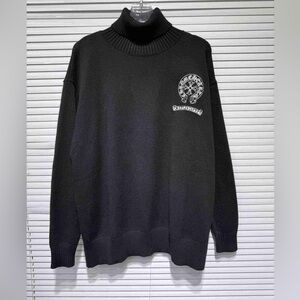 Chrome Hearts Black Turtleneck with White Emblem